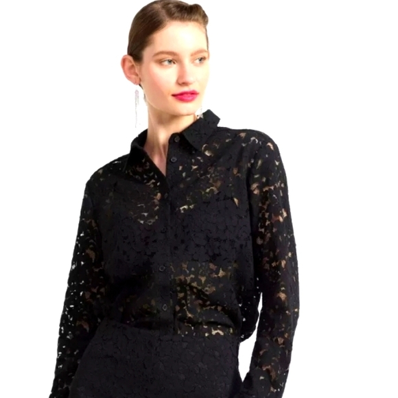 Zara Tops - Zara Lace Button Down Top